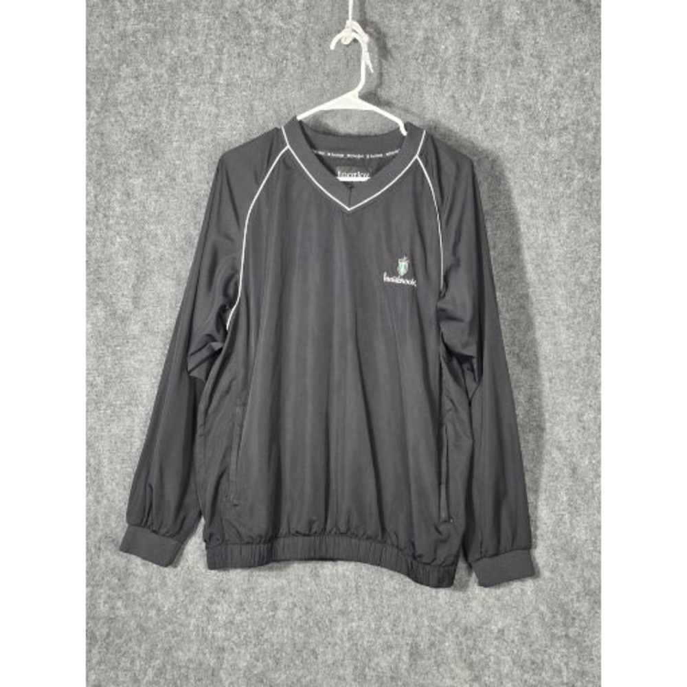 FootJoy Windshirt Mens M Pullover Golf Jacket Black V Neck Innisbrook Resort - Picture 1 of 10